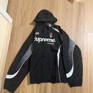 Supreme Black and White Windbreaker Jacket
